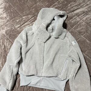 ALO Yoga Light Gray Sherpa Jacket